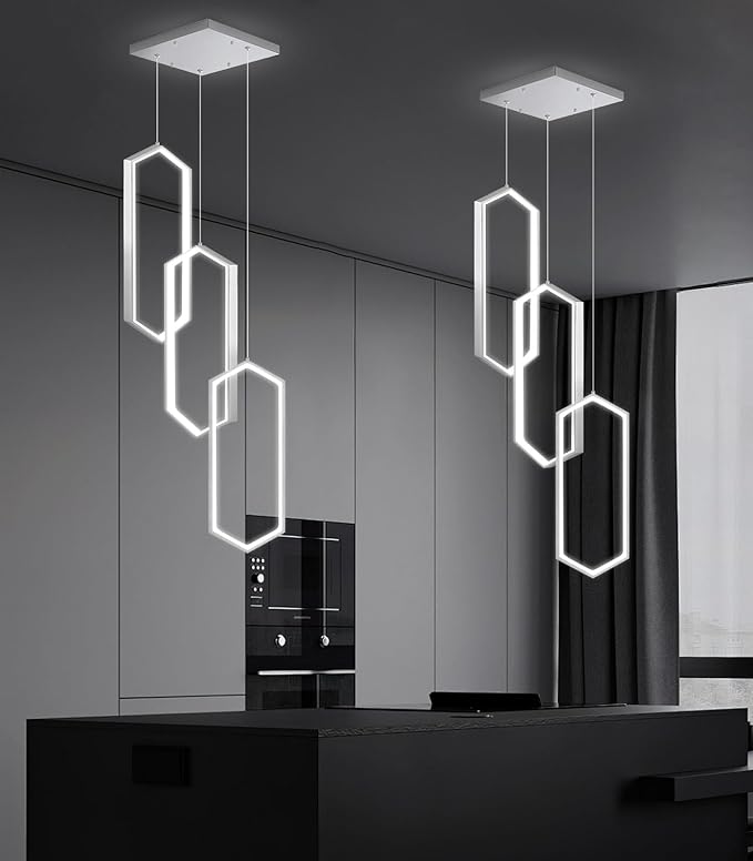 3-Rings Dimmable Pendant Lighting Adjust LED Mini Chandelier Ceiling Light - Image 4