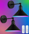 Rechargeable Battery Operated Wall Sconces Set of 2, RGB 15 Color Dimmable by Franing