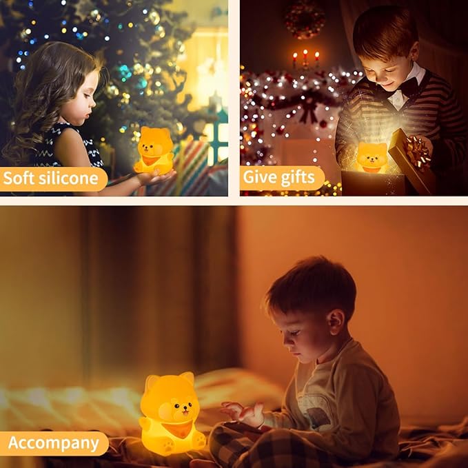 Red Panda Night Light, 50-Hour Battery & Pat Control, Squishy Silicone Lamp - Image 7
