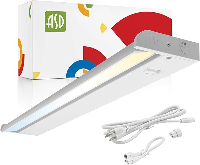 ASD Swivel LED Under Cabinet Lighting, 24 Inch 12W, Hardwired or Plug-in by ASDLightingCorporation