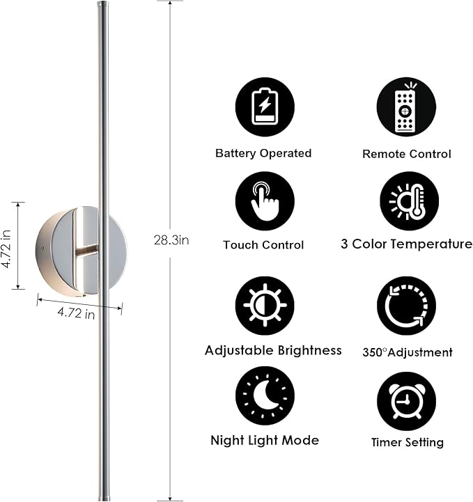 Removable Battery Operated Wall Sconces - Image 6