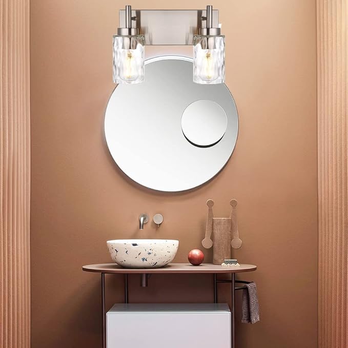 BONLICHT Bathroom Light Fixtures Modern 2 Light Brushed Nickel Vanity Light - Image 8
