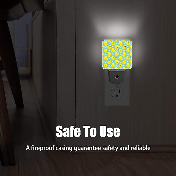 Yellow Rubber Ducks Night Light, Dusk to Dawn Smart Sensor Nightlight - Image 6