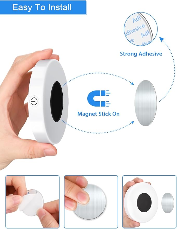 WILLED 3000K Dimmable Touch Lights, Battery Rechargeable Tap Lights, Magnet - Image 3