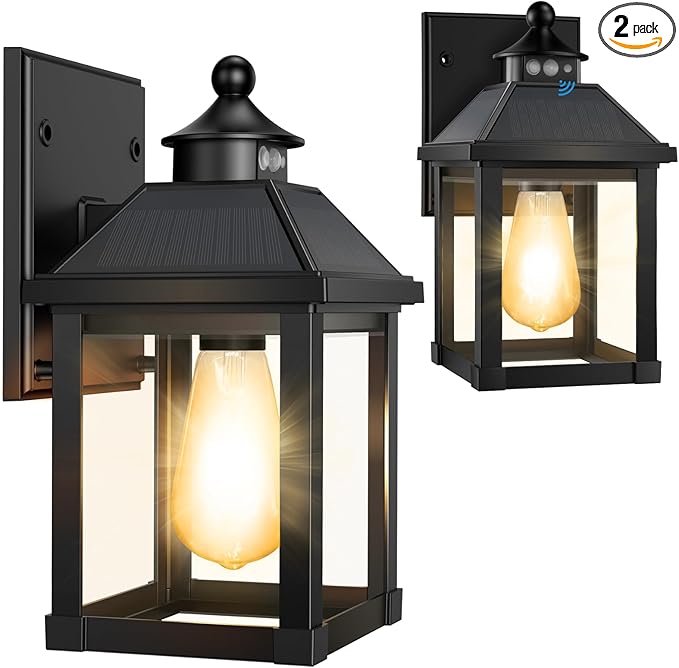 Solar Sconce Lights Outdoor Wall Mount Solar Porch Light Exterior Waterproof by Auzev