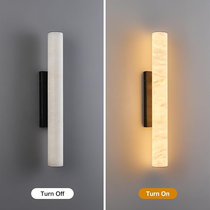 LMQNINE Natural Alabaster Wall Sconces Set of Two Spanish Marble Wall Light - Image 6