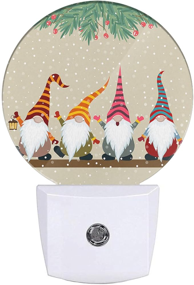 EKOBLA Gnome Night Light Christmas Winter Decorative Santa Elf Snowflakes Plug by EKOBLA
