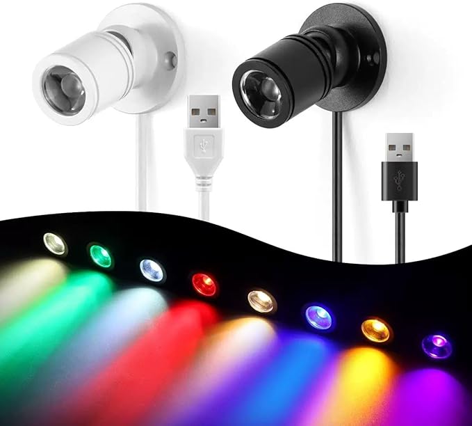 USB Powered Mini Spotlights for Displays 2-Pack – 5V Small LED Spot Lights - Image 2