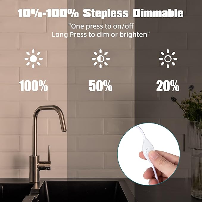 Under Cabinet Lights, 12 Inch Dimmable LED Under Cabinet Lighting, Natural - Image 3