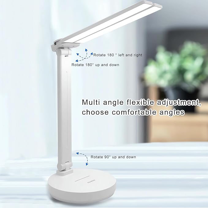 Desk Lamp, Led Cordless Rechargeable Lamp, 2800K-6500K CCT Dual Swing Arm - Image 6