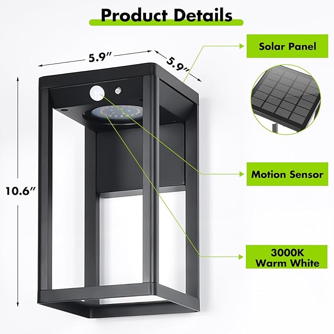 Solar Outdoor Wall Lights with Motion Sensor - Image 2