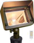 COLOER Brass Flood Lights with 4W 2700K LED G4 Bulb, 12V Low Voltage Landscape by COLOER