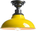 SAMTEEN Industrial Semi Flush Mount Ceiling Light 1-Light Barn Light Fixture by SAMTEEN