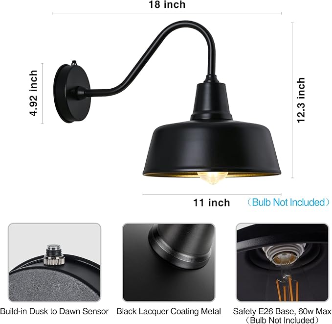 Gooseneck Barn-Lights Outdoor Fixture - Image 5