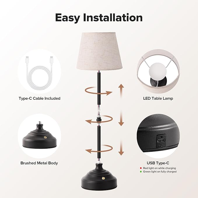 Cordless Table Lamp, Rechargeable Desk Lamp - Image 7