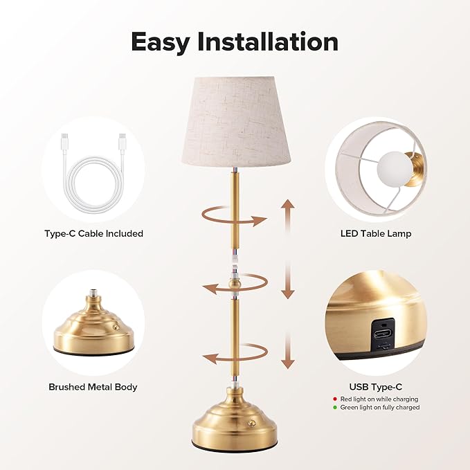 Cordless Table Lamp, Rechargeable Desk Lamp - Image 7