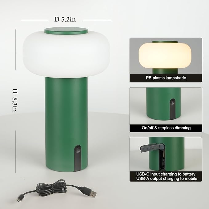 Shower Lamp Waterproof, Outdoor Cordless Table Lamp Rechargeable, Portable - Image 6