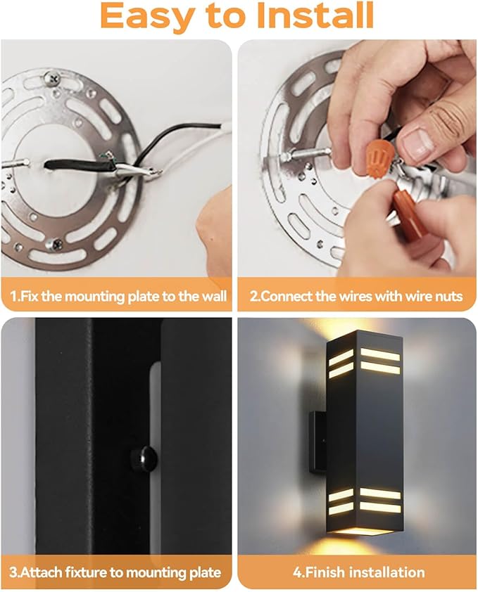 SHIMR Dusk to Dawn Outdoor Light Fixture, Modern Outdoor Wall Lights - Image 9