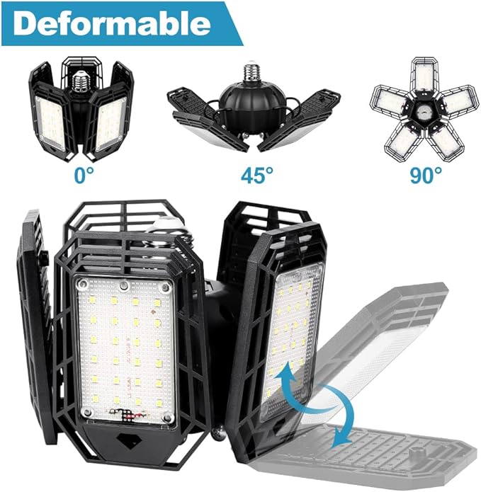 LED Garage Lights 4 Pack, Ceiling LED Shop Light 160W 16000LM 6500K Screw in - Image 4
