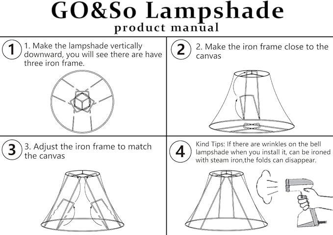 GO&SO Set of 2 Beige Gray Burlap Fabric Scalloped Lamp Shade, Floor Lamp Cover - Image 6
