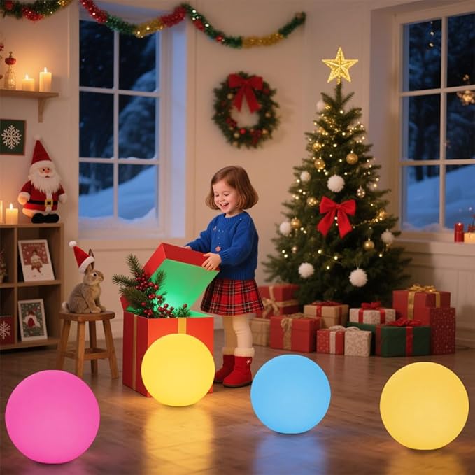 10-in Solar Globe Light, Solar Garden Ball Light Outdoor w/Remote, 16 RGB Color - Image 5