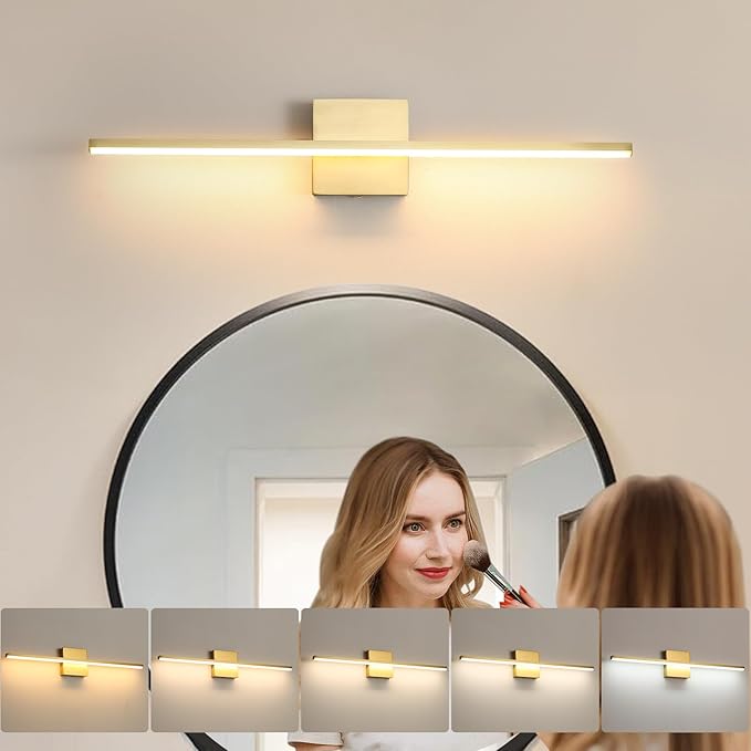 Modern Bathroom Vanity Light 24 Inch, 18W Brushed Brass Bathroom Light Fixture - Image 2