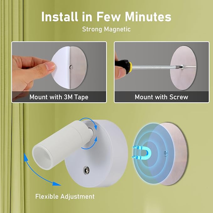 LED Wireless Spotlights with Remote Up Lights Indoor Dimmable Picture Light - Image 6