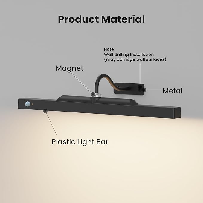 Picture Light for Wall Art Motion Sensor – 16'' Wireless and Dimmable Gallery - Image 9