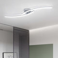 31.4Inch Modern LED Ceiling Light 22W Chrome Linear Ceiling Light Fixture 6000K by HLILCEH-Lighting