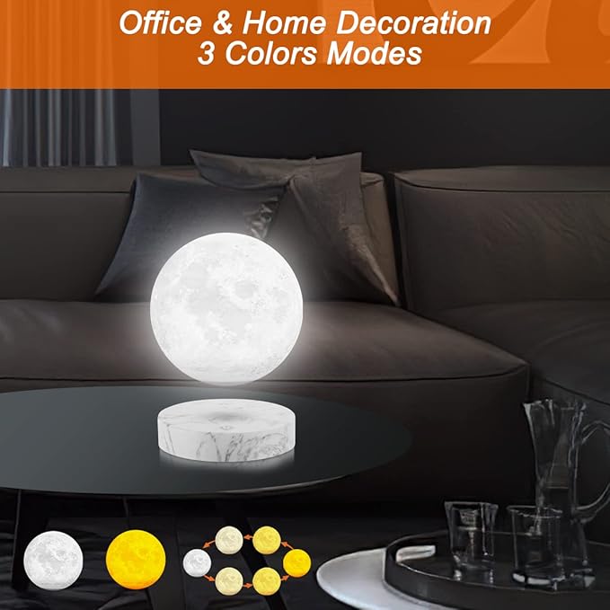 VGAzer Levitating Moon Lamp, Floating and Spinning in Air Freely - Image 3
