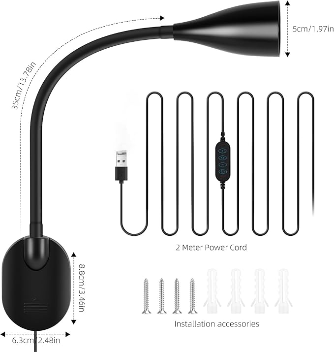 Wall-Mounted LED Bedside Reading Light - Image 7