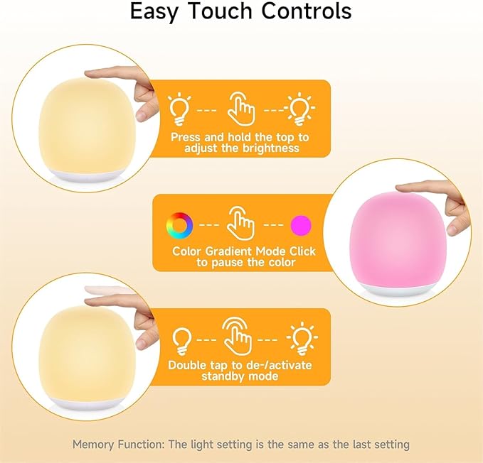 Night Light for Kids, Baby Egg Night Light for Nursery, 7 Colors - Image 9