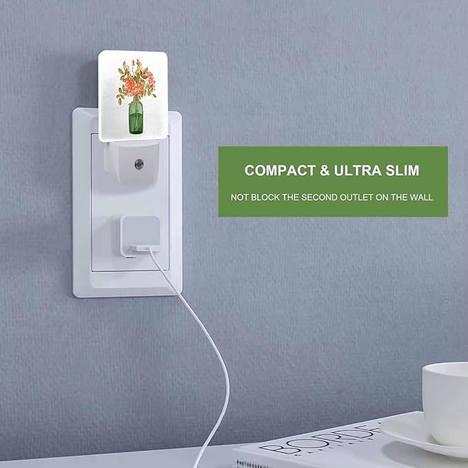 LED Night Light, Vintage Autumn Aesthetic Bouquet LED Night Light Plug into Wall - Image 3
