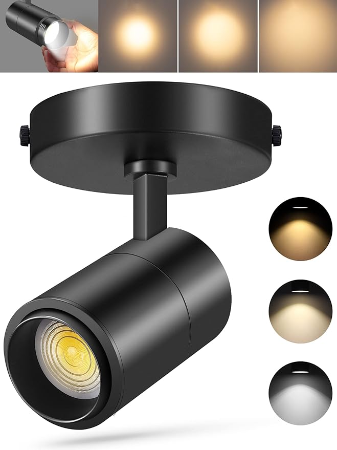 VANoopee 3-Color Zoomable LED Ceiling Spotlight Flush Mount Adjustable by VANoopee