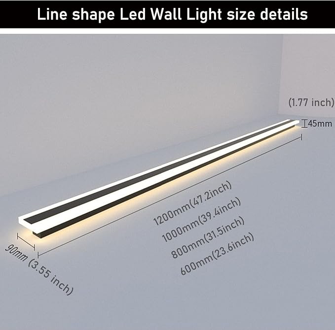 2Pack-79inch Long Outdoor Modern LED Wall Light, 65W Waterproof IP65 Warm White - Image 7