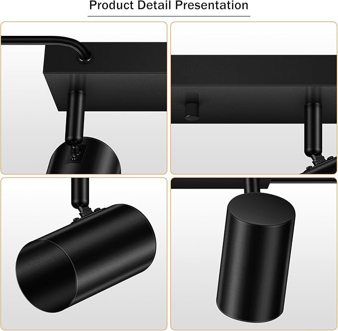 3 Light Track Lighting Kit, Industrial LED Wall Light - Image 6