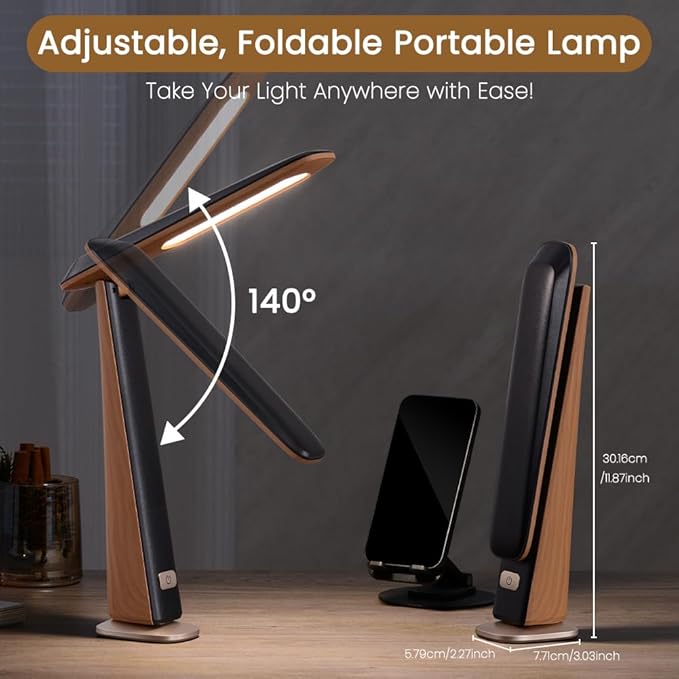WILIT Foldable Portable Desk Lamp, Battery Operated Rechargeable Lamps Cordless - Image 6