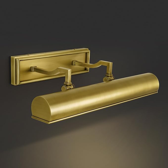 Picture Light for Wall 18" Brass Picture Lights Hardwired 3-Light Gold Picture by Joyunleo