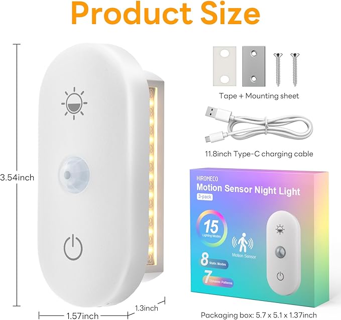 Motion Sensor Night Light Rechargeable: 90-Day Lasting Battery - Image 8