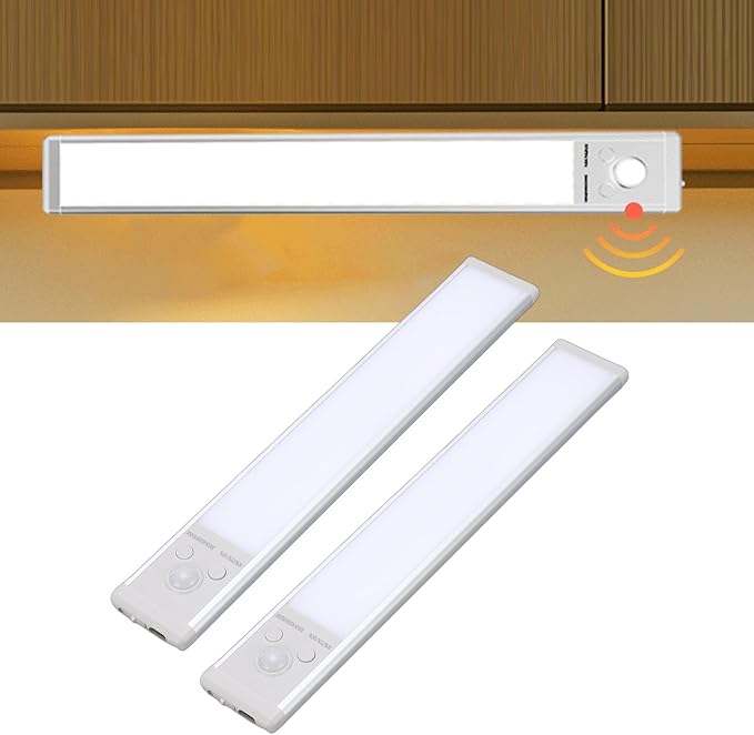 Asixxsix 2 Pack Under Cabinet Lighting Rechargeable, Rechargeable Motion Sensor - Image 4
