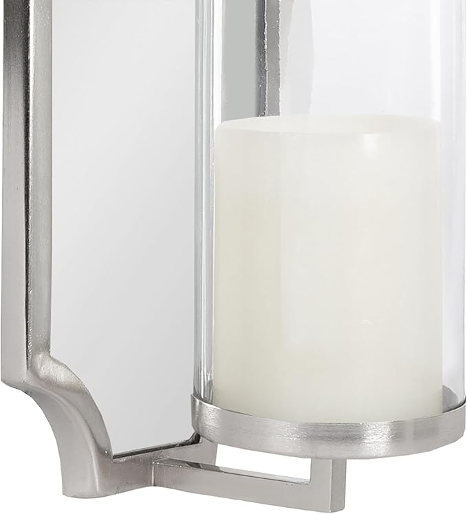 Kate and Laurel Ciel Glam Mirrored Wall Sconce; 6 x 5 x 16; Silver; Traditional - Image 6