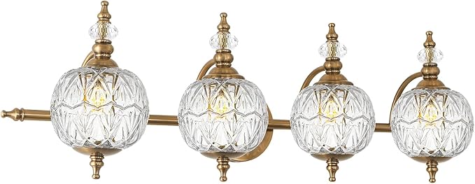 Brushed Gold Bathroom Vanity Light Fixture Vintage Style by Ditoon