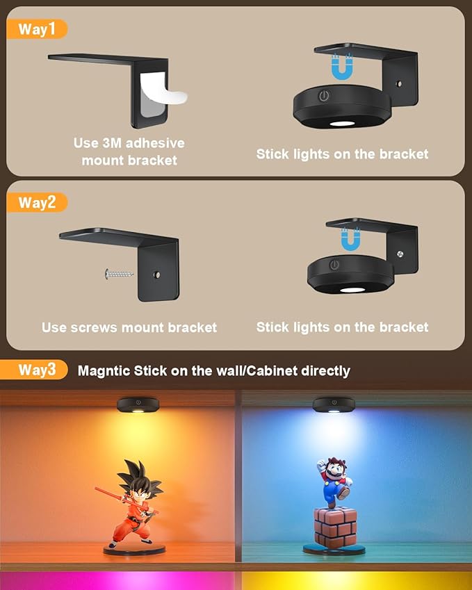 WILLED RGB Lights, Poster Lights, Battery Operated Rechargeable Picture Light - Image 6