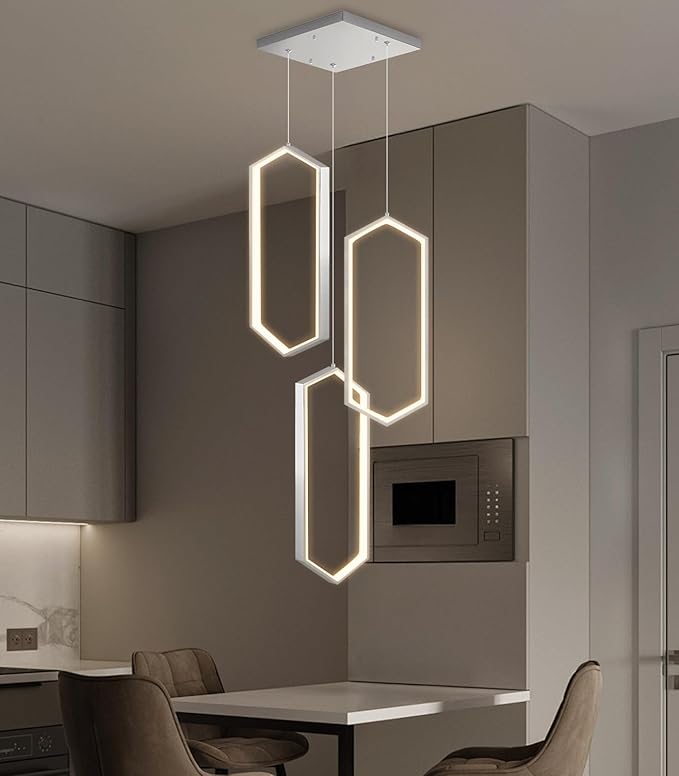 3-Rings Dimmable Pendant Lighting Adjust LED Mini Chandelier Ceiling Light - Image 5