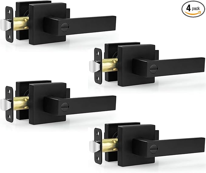 Estmoon 4 Pack Black Door Handles by ESTMOON