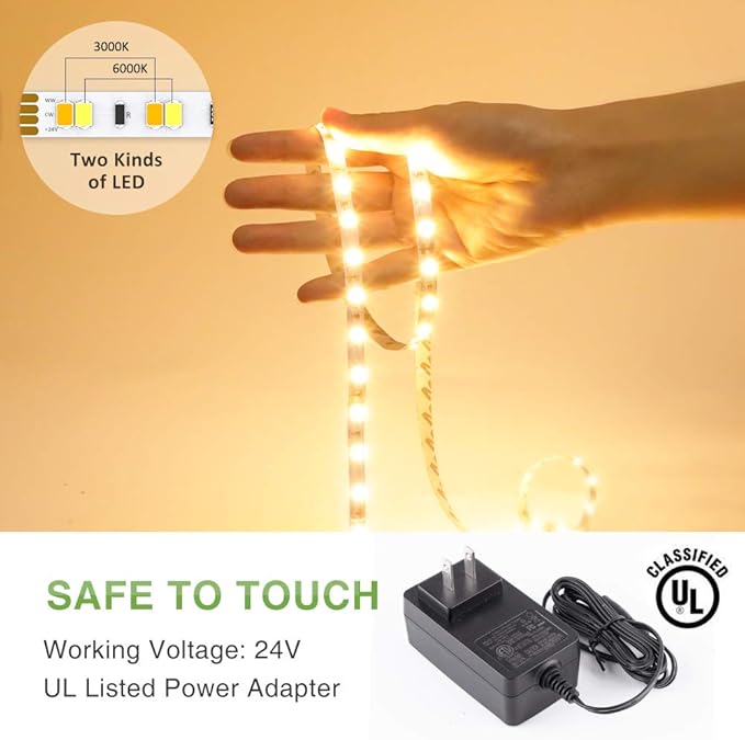 Novostella 40ft Tunable White LED Strip Light 1344 LEDs Dimmable 3000K-6500K - Image 7
