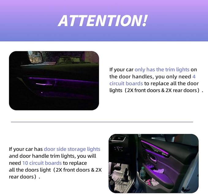 NJSBYL 4PCS Interior Door Handle Ambient Light - Image 6