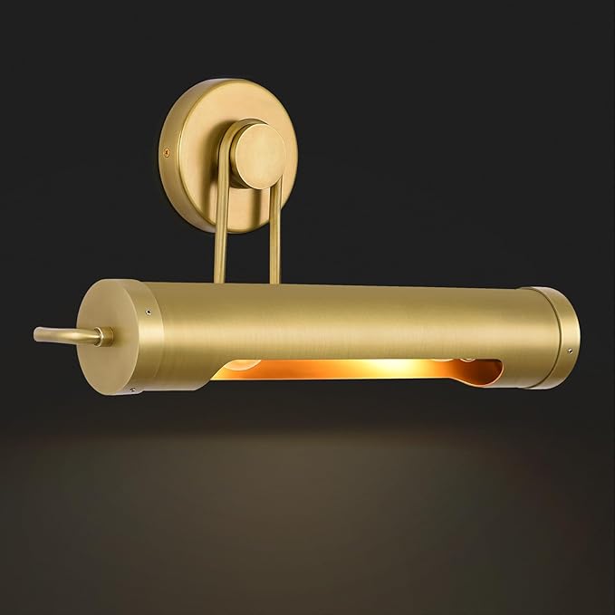 18in Picture Lights Hardwired Brass Picture Light, 360°Rotatable Art Light by Joyunleo