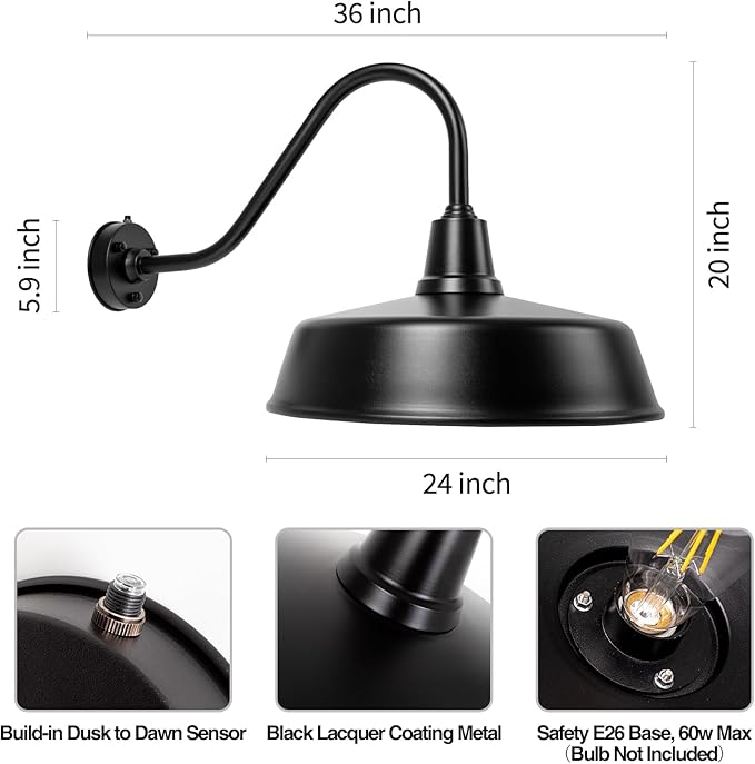 Outdoor Gooseneck Barn Light - Image 5