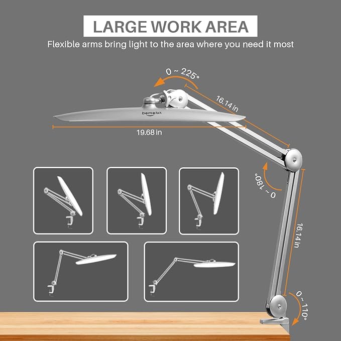 LED Desk Lamp with Clamp, Dimming Task Lamp - Image 3
